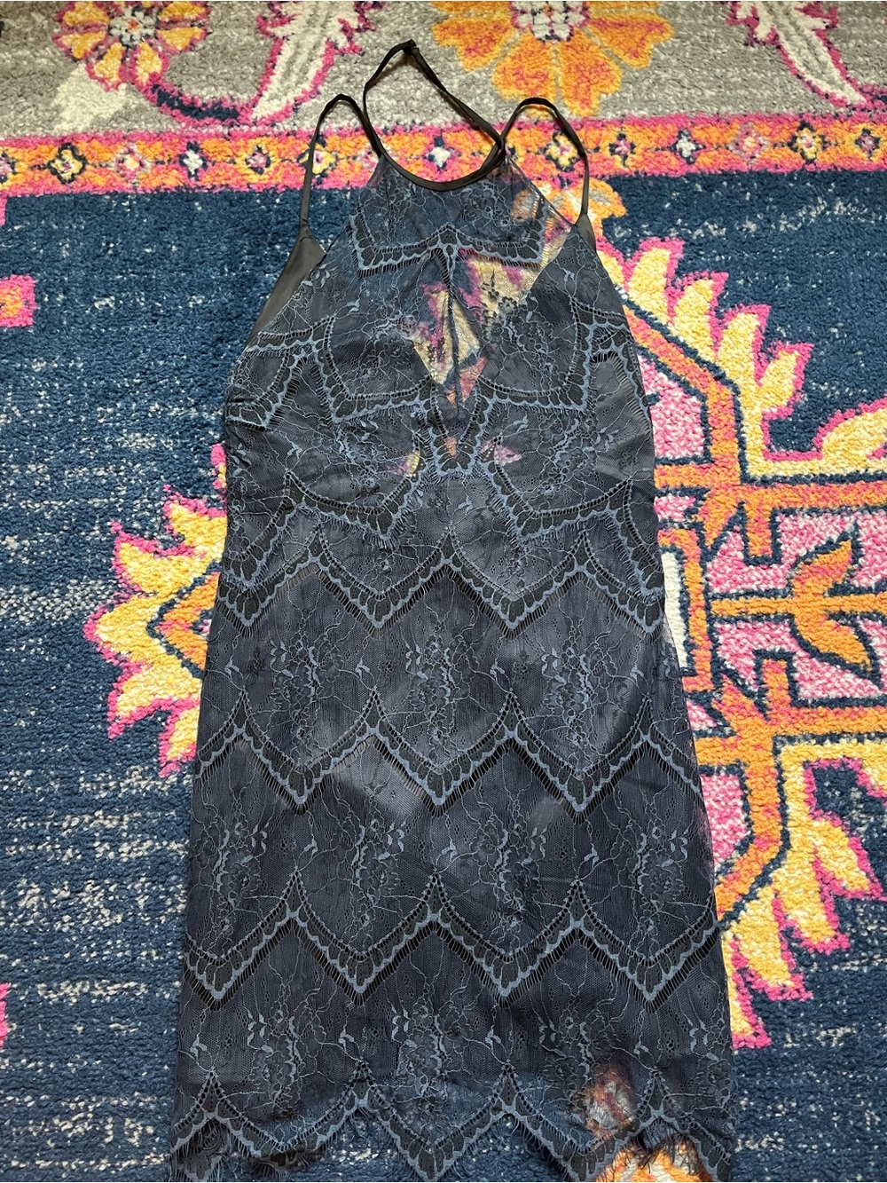 Free People Black Strapless Lace Slip Dress